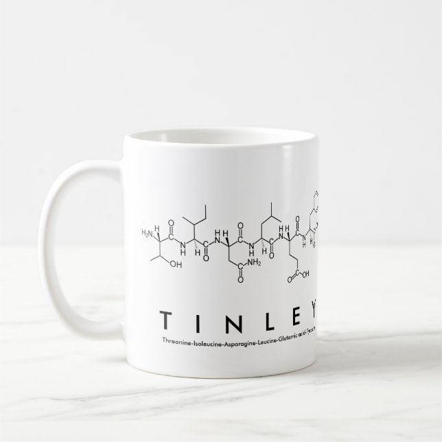 Tinley peptide name mug (Left)