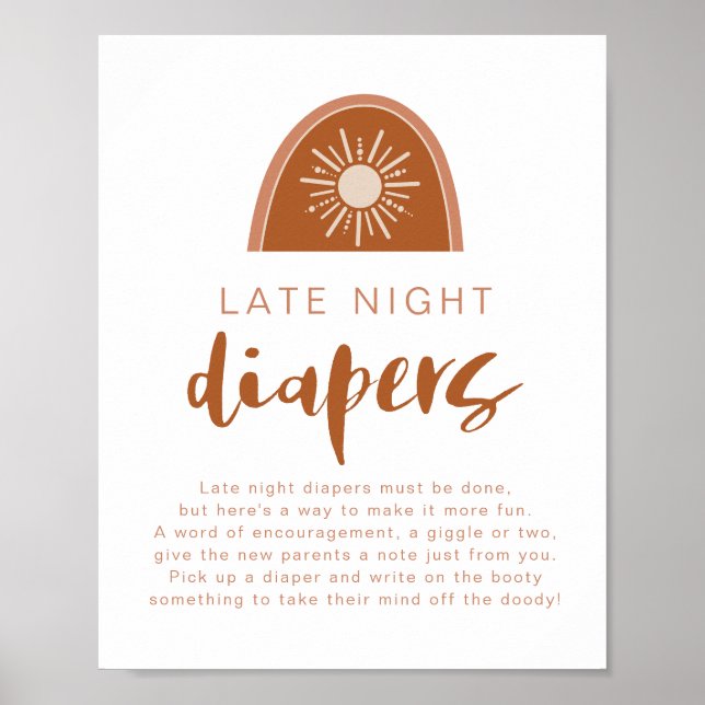 TINLEY Terracotta Rainbow Late Night Diapers Poster (Front)
