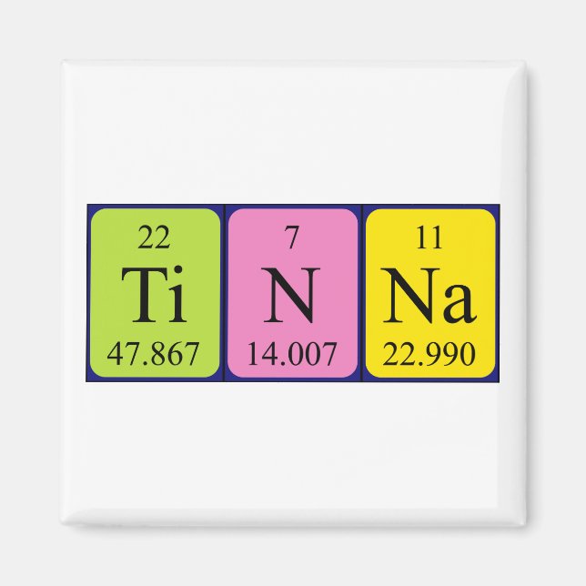 Tinna periodic table name magnet (Front)