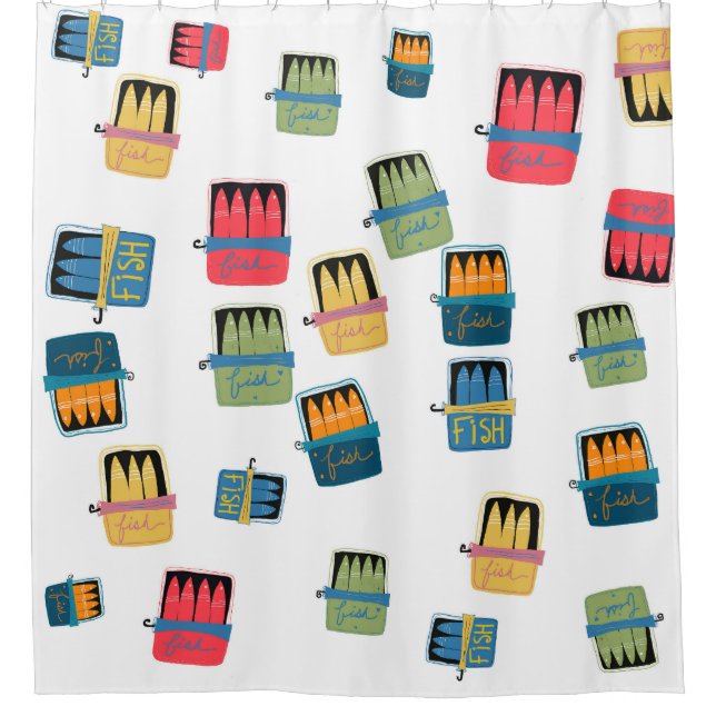 Tinned Fish Shower Curtain (Front)