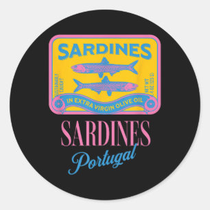 Tinned Fish Tinned Sardines Tin Fish Portugal Ital Classic Round Sticker