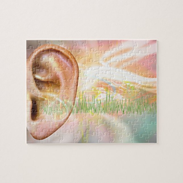 Tinnitus, conceptual computer artwork. jigsaw puzzle (Horizontal)