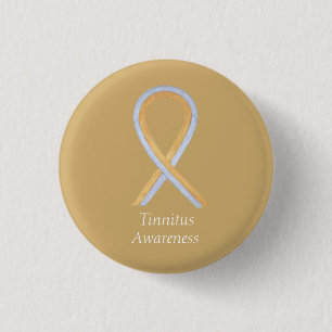 Tinnitus Gold/Silver Awareness Ribbon Custom Pin