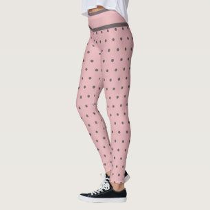 Tinny Polka Dots Pink Grey Leggings