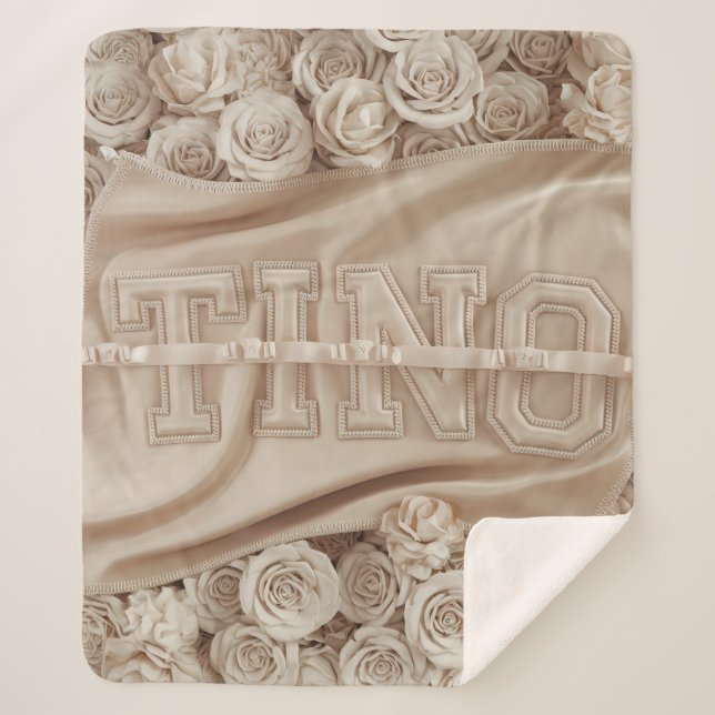TINO Embroidered Rose Blanket (Front)