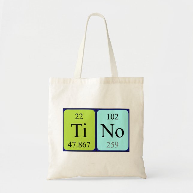 Tino periodic table name tote bag (Front)
