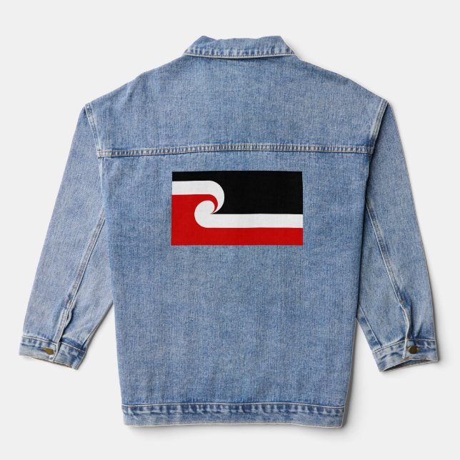 Tino Rangatiratanga Maori flag Denim Jacket (Back)