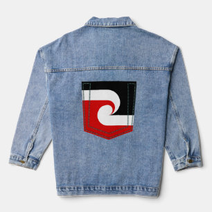 Tino Rangatiratanga Maori flag pocket Denim Jacket