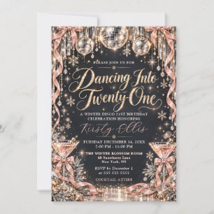 Tinsel and Disco 21st Birthday Invitation