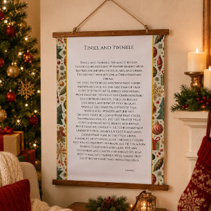 Tinsel and Twinkle poetry Hanging Tapestry