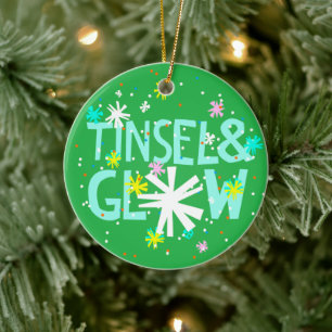 Tinsel & Glow Ceramic Ornament