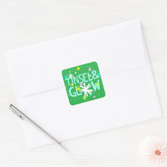 Tinsel & Glow Square Sticker (Envelope)