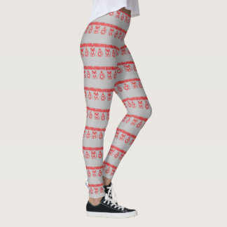 Tinsel HO HO HO (Red) Leggings