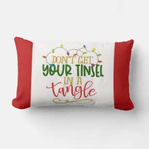 “Tinsel in a Tangle” Christmas Lumbar Cushion
