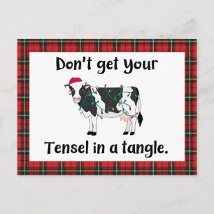 Tinsel In A Tangle Funny Christmas Cow Holiday