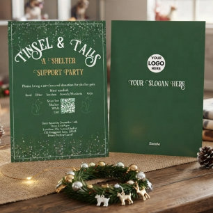 Tinsel & Tails Animal Shelter Party Holiday Card