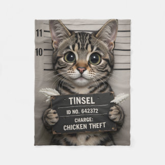 Tinsel the Christmas Kitten Fleece Blanket