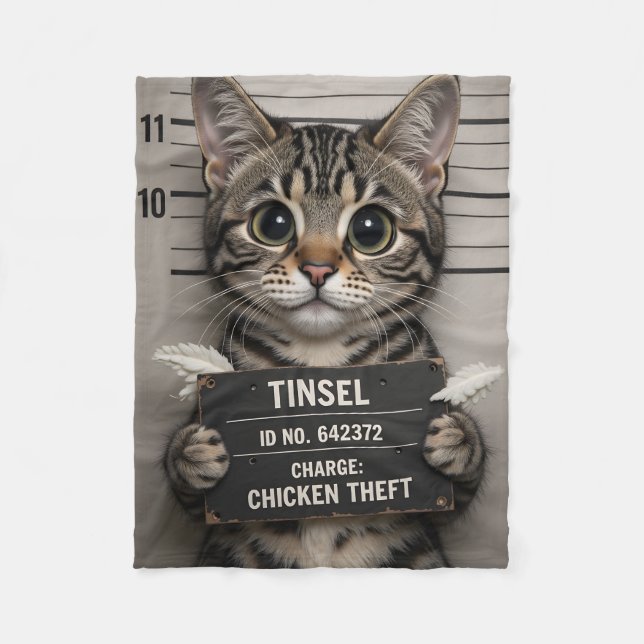 Tinsel the Christmas Kitten Fleece Blanket