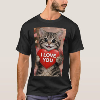 Tinsel the Christmas Kitten "I Love You" T-Shirt