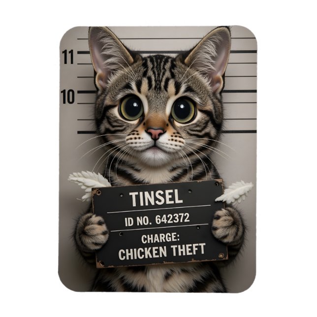 Tinsel the Christmas Kitten Magnet (Vertical)