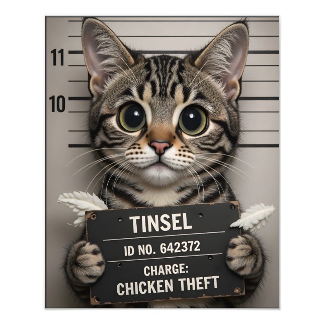 Tinsel the Christmas Kitten Photo Print (Front)