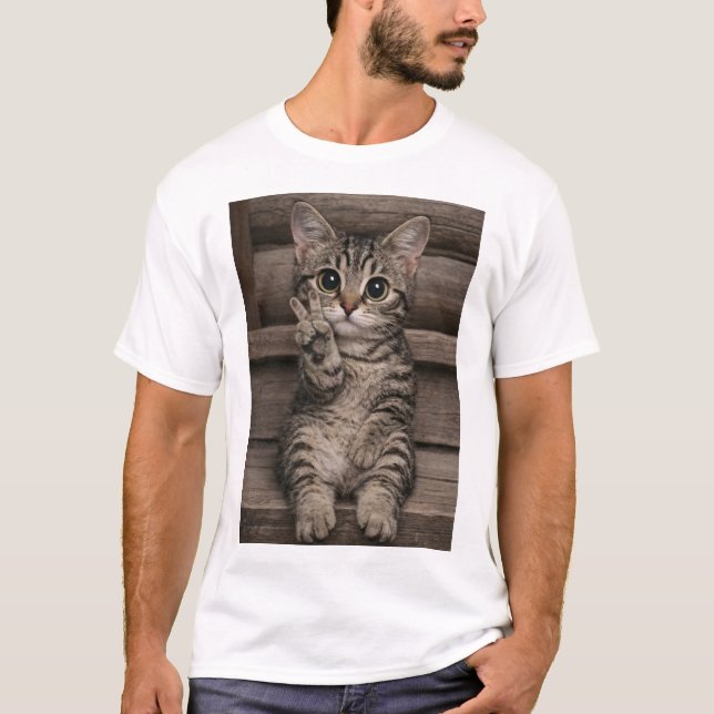Tinsel the Peace Kitten T-Shirt (Front)