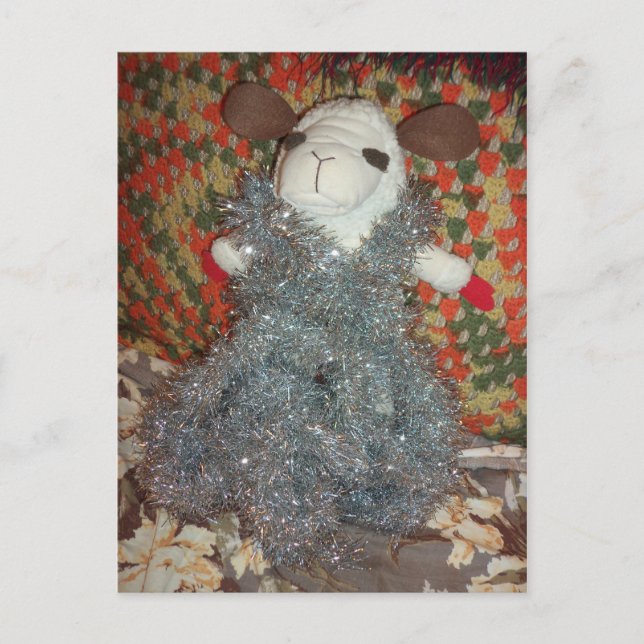 Tinseled Sheep Postcard (Front)