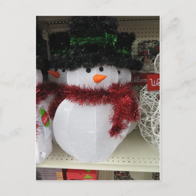 Tinseled Snowman Postcard (Front)