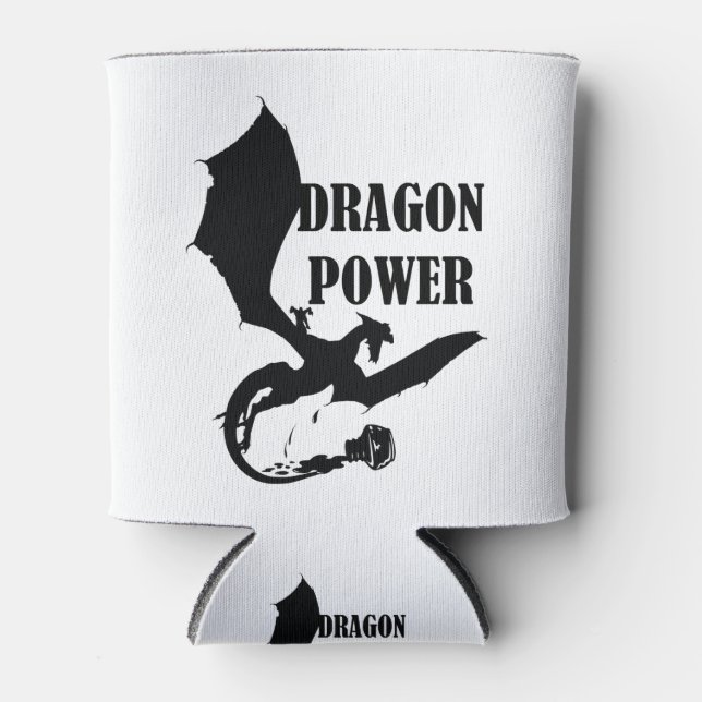 Tinta derramada forma Dragon en negro 2 Can Cooler (Front)
