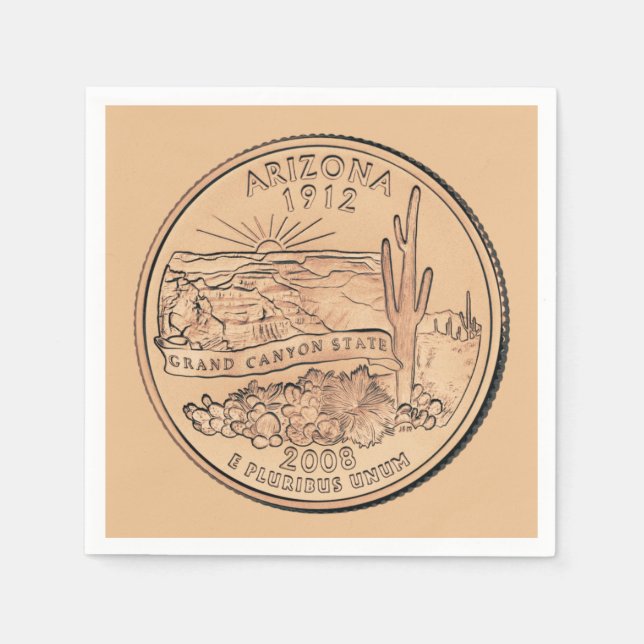 Tinted Arizona State Quarter Design  Napkin (Front)