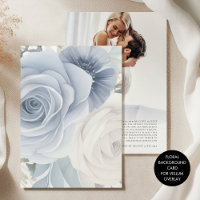 Tinted Blue Florals Background for Vellum Wedding