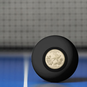 Tinted Oklahoma State Quarter Design Ping Pong Ball