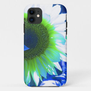 tinted pretty sunflower - blue iPhone 11 case