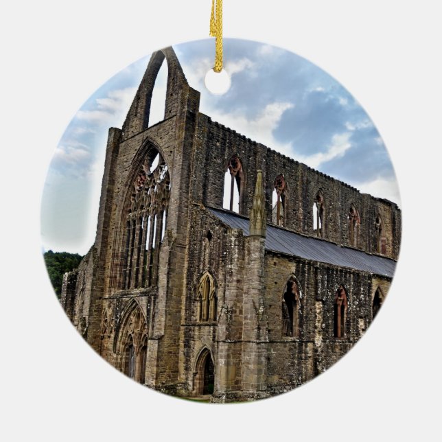 Tintern Abbey, Cistercian Monastery, Wales Ceramic Ornament (Back)