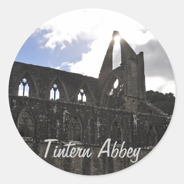Tintern Abbey, Cistercian Monastery, Wales Classic Round Sticker (Front)