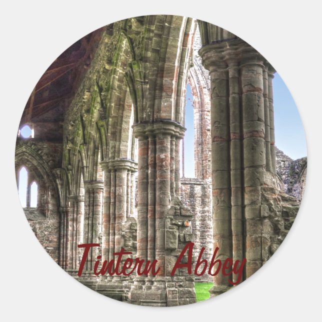 Tintern Abbey, Cistercian Monastery, Wales Classic Round Sticker (Front)