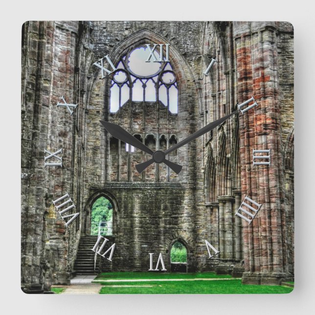 Tintern Abbey, Cistercian Monastery, Wales Square Wall Clock (Front)