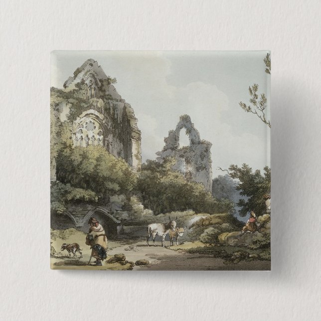 Tintern Abbey, from 'The Romantic and Picturesque 15 Cm Square Badge (Front)