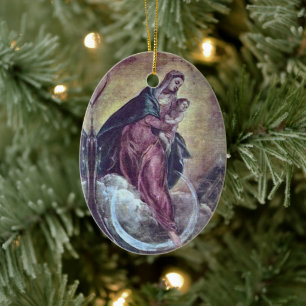 Tintoretto Crescent Moon Madonna Maria Apocalypse Ceramic Ornament