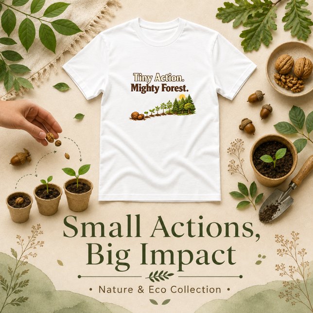 Tiny Action Mighty Forest quote T-Shirt (Creator Uploaded)