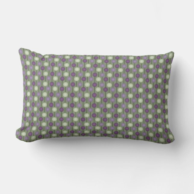 Tiny Alliums Floral Pattern Pillow (Front)