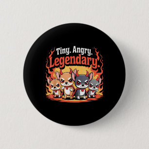 Tiny Angry Legendary Chihuahua Halloween Devil Dog 6 Cm Round Badge