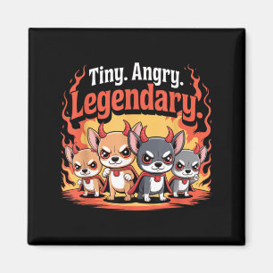 Tiny Angry Legendary Chihuahua Halloween Devil Dog Magnet
