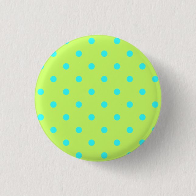 Tiny Aqua Polka Dots Button (Front)