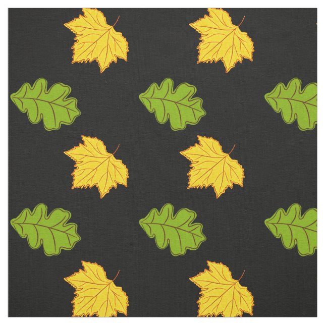 Tiny Autumn Leaves Geometric Pattern Fabric (Swatch)