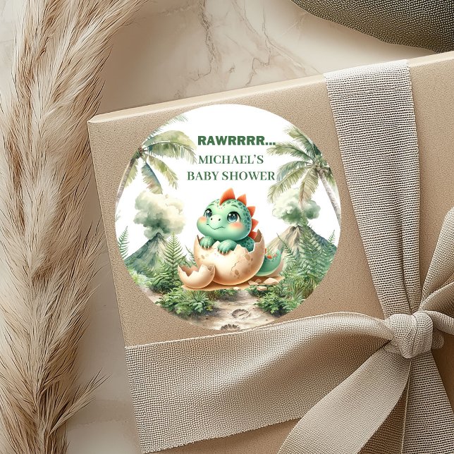 Tiny Baby Dino Stickers for Hatching Soon Shower (Tiny Baby Dino Stickers for Hatching Soon Shower)