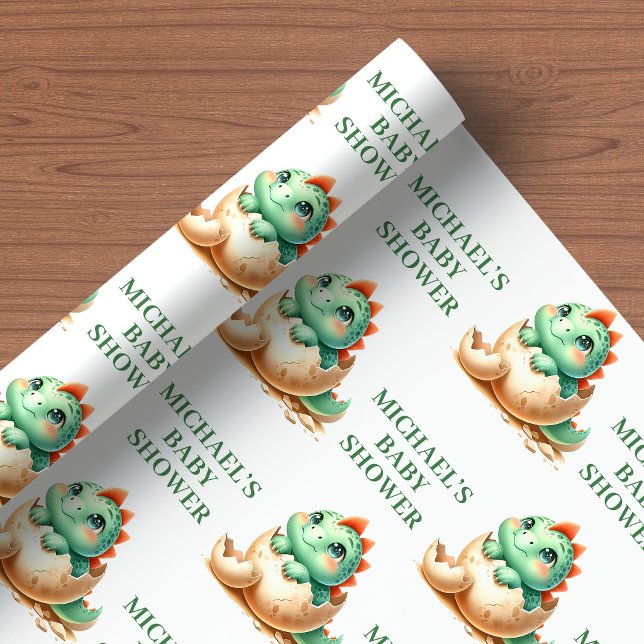 Tiny Baby Dino Wrapping Paper for Hatching Soon   (Tiny Baby Dino Wrapping Paper for Hatching Soon Shower)