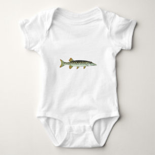 Tiny baby muskie Vector Art Fish Farm Bodysuit
