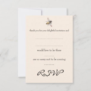Tiny Bee Wedding Reply Card