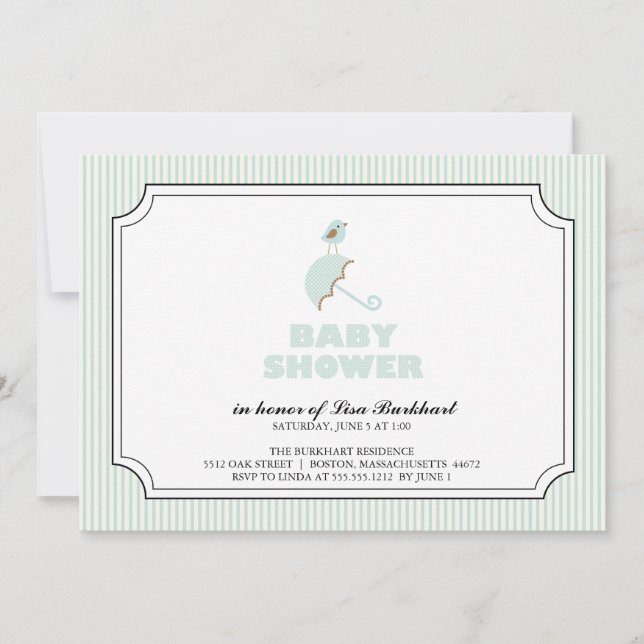 tiny bird {baby shower invitation} invitation (Front)